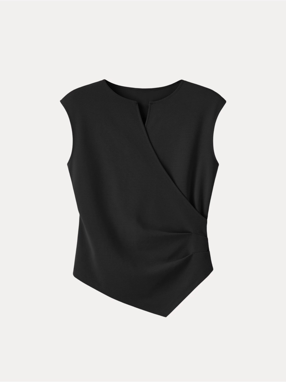 OGL NWT Ponte Black Tucked Angled Tank Top Med